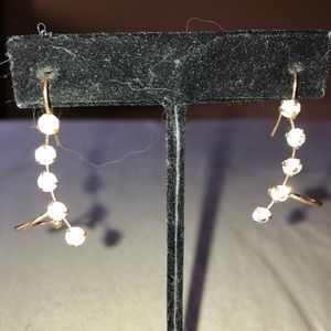 Gold and sparkle stones ear crawlers